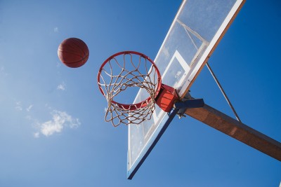 Basketball hoop and ball