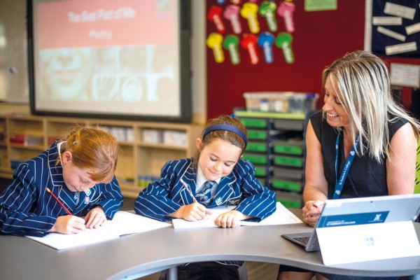 Meg and students