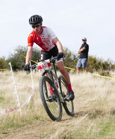 Student mountain biking