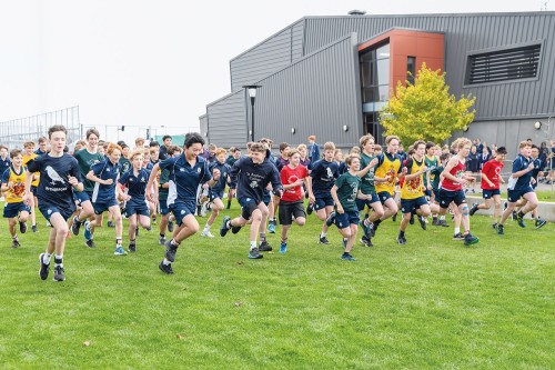 Beginning of Preparatory School Cross Country race.