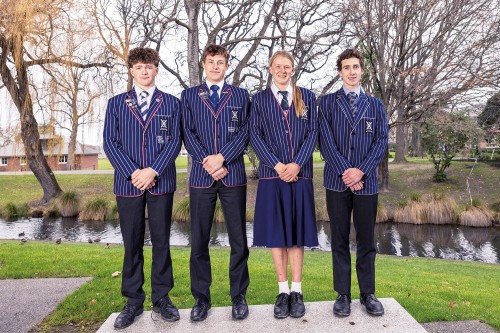 The national champion StAC Knights Rogaine team, from left Luke Skinner, Elliot Graves (both Y12), Freddy Todhunter (Y13) and Ethan Griffin (Y11).