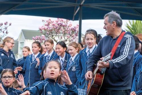 Preparatory School waiata with Matua Steve.